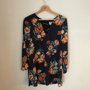 Everly Long Sleeve Navy Dress